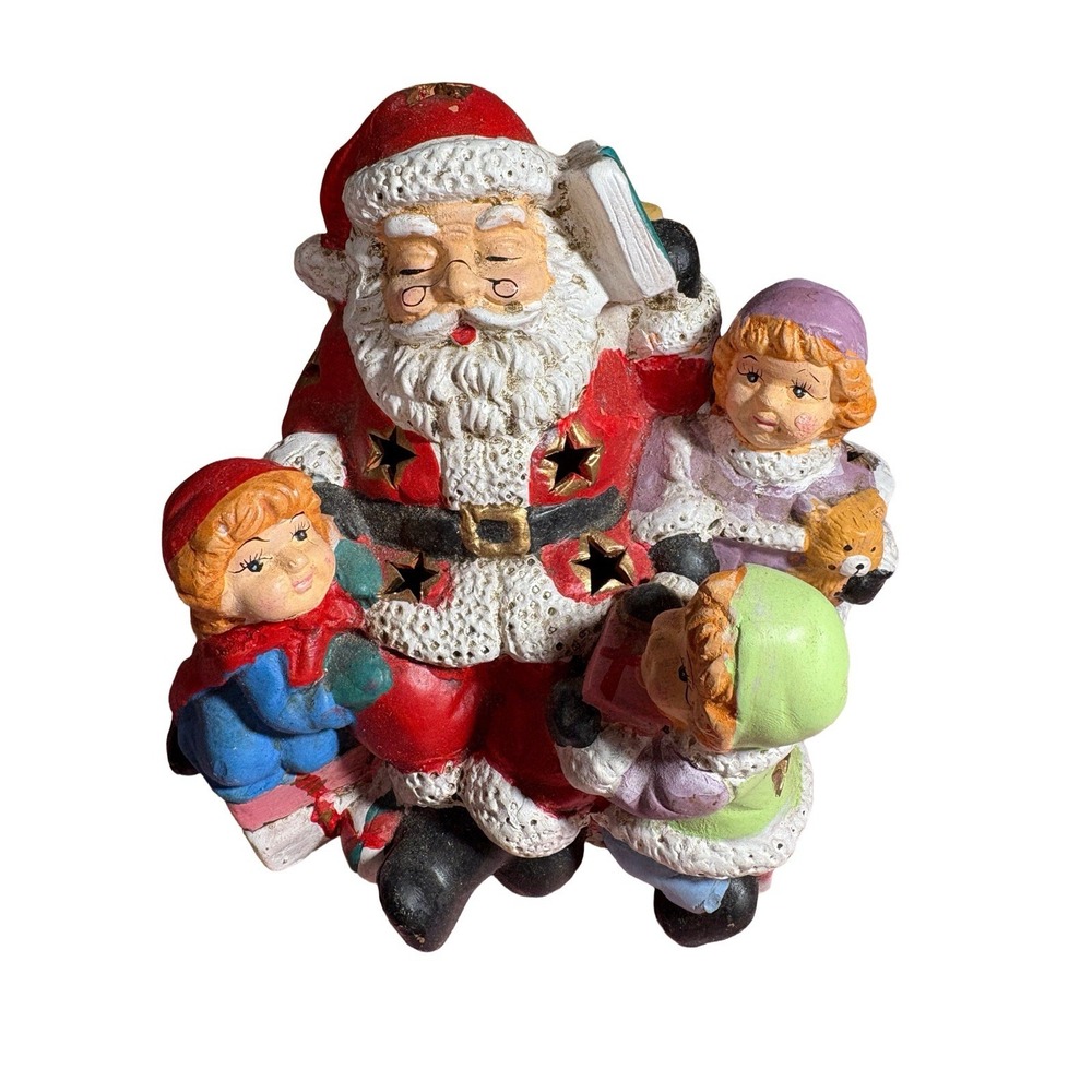 Vintage 1994 Artmark Stories With Santa Ceramic Night Light Christmas Children‎ - Picture 3 of 14